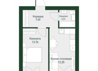 Однокомнатная квартира на продажу, 38.1 м2, Екатеринбург, Ленинский район