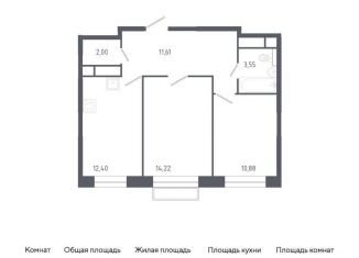 Продается 2-комнатная квартира, 54.7 м2, Балашиха, жилой квартал Новоград Павлино, к6