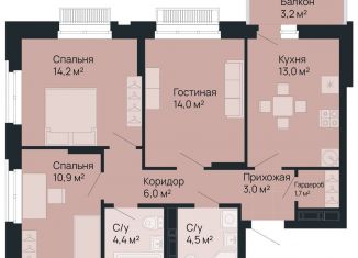 Продажа трехкомнатной квартиры, 72.7 м2, Нижегородская область, улица Невзоровых