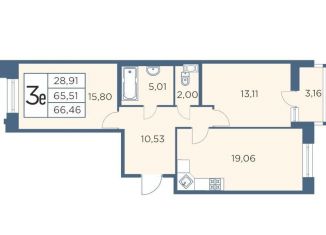 2-комнатная квартира на продажу, 66.5 м2, Санкт-Петербург, Большой Сампсониевский проспект, 70к3