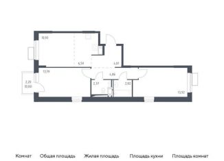 2-комнатная квартира на продажу, 60.8 м2, поселение Кокошкино, жилой комплекс Новое Внуково, к17