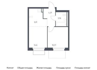 Продается однокомнатная квартира, 34.5 м2, поселение Филимонковское, жилой комплекс Квартал Марьино, к1
