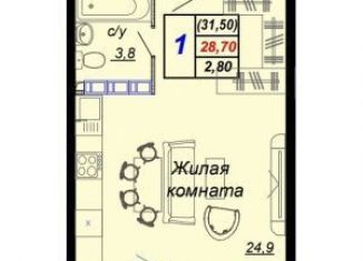 Продается квартира студия, 31.5 м2, Краснодарский край