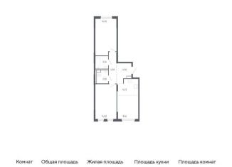 Продам двухкомнатную квартиру, 61.9 м2, Тюмень, жилой комплекс Чаркова 72, 1.2