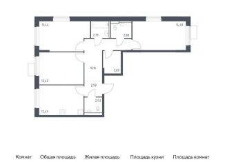 Продается трехкомнатная квартира, 78.4 м2, Москва