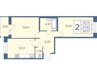Продам 2-комнатную квартиру, 59.2 м2, Санкт-Петербург, Выборгский район, Большой Сампсониевский проспект, 70к2