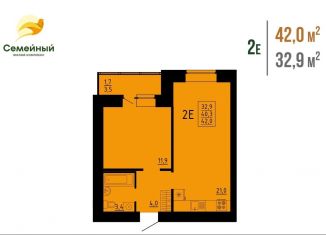 Продается двухкомнатная квартира, 42 м2, Пензенская область, жилой комплекс Семейный, с14