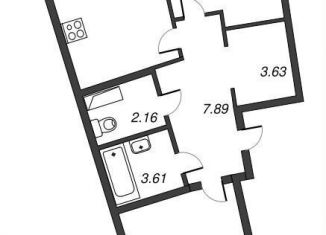 Продажа 2-комнатной квартиры, 61.6 м2, Мурино