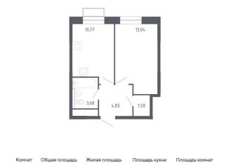 Продается однокомнатная квартира, 33.9 м2, Московская область, жилой квартал Новоград Павлино, к6