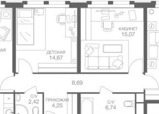 Продажа трехкомнатной квартиры, 98.5 м2, Москва, станция Шелепиха, Шелепихинский тупик