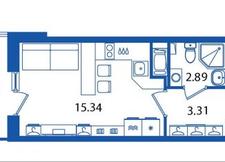 Продается квартира студия, 22.4 м2, Санкт-Петербург, ЖК Полис Приморский, проспект Авиаконструкторов, 61