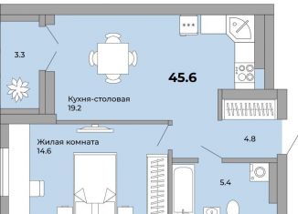 Продам 1-комнатную квартиру, 45.6 м2, Екатеринбург, Донбасская улица, 21, метро Машиностроителей