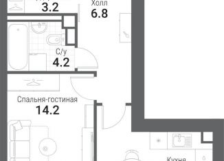 Продам однокомнатную квартиру, 40.3 м2, Москва, ЖК Нагатино Ай-Ленд, проспект Лихачёва, 20