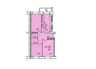 Продаю 3-ком. квартиру, 80 м2, Вологда, микрорайон Водники