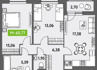 Продается двухкомнатная квартира, 60.8 м2, Санкт-Петербург, ЖК Триумф Парк