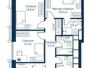 Продажа трехкомнатной квартиры, 83 м2, Москва, СЗАО, жилой комплекс Сити Бэй, к1