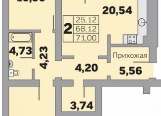 Продам 2-комнатную квартиру, 54 м2, Зеленоградск, Приморская улица, 31, ЖК Прибалтийская ривьера