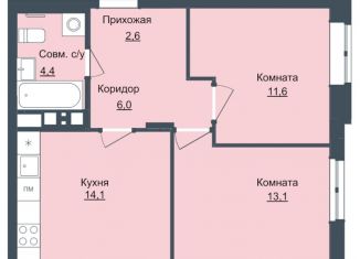 2-ком. квартира на продажу, 52.2 м2, Ижевск, ЖК Истории