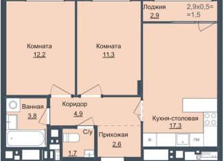 Продам 2-комнатную квартиру, 53.6 м2, Ижевск, ЖК Истории