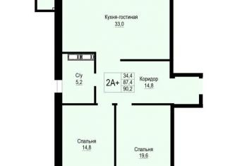 Продаю 2-комнатную квартиру, 87 м2, Оренбургская область, 3-й микрорайон, 4А