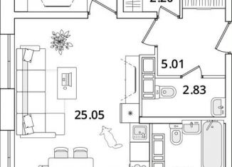 Продажа 2-комнатной квартиры, 77.1 м2, Санкт-Петербург, муниципальный округ Финляндский
