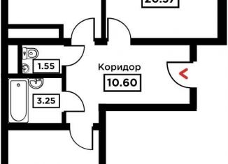 2-комнатная квартира на продажу, 65.4 м2, Краснодар, Школьная улица, 1