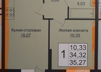 Продается 1-ком. квартира, 35.3 м2, Краснодар, улица Западный Обход, 39/1к1, ЖК Мой Город