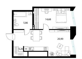Продажа однокомнатной квартиры, 46.7 м2, Рязань, Железнодорожный район, 1-й Осенний переулок