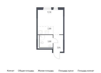 Квартира на продажу студия, 22.4 м2, деревня Новосаратовка