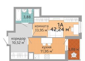 Продаю однокомнатную квартиру, 42.2 м2, Екатеринбург, ЖК Добрый