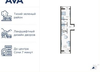 Продаю 2-комнатную квартиру, 50.9 м2, Краснодарский край