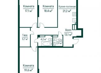 Продам 3-ком. квартиру, 102.2 м2, Самара, метро Российская