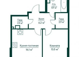 Продам однокомнатную квартиру, 45.9 м2, Самарская область, площадь Куйбышева