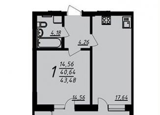 Продам 1-ком. квартиру, 43 м2, Воронеж, улица 9 Января, 68Л, ЖК Современник