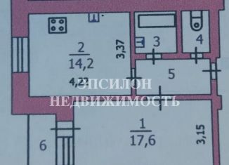 Продажа однокомнатной квартиры, 41.3 м2, Курск, улица Челюскинцев, 23, Центральный округ