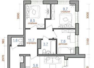 Продажа 4-комнатной квартиры, 62.7 м2, Иркутск, Ленинский округ, жилой комплекс Первый Ленинский квартал, 1