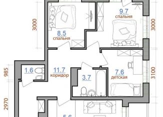 Продается 4-комнатная квартира, 65.5 м2, Иркутск, Ленинский округ, жилой комплекс Первый Ленинский квартал, 1