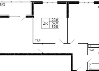 Продам двухкомнатную квартиру, 59.5 м2, Ростовская область, проспект Маршала Жукова, 26к5