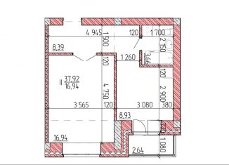 Продам однокомнатную квартиру, 38.7 м2, Черногорск, ЖК Северное сияние, проспект Космонавтов, 40