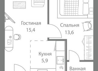 Продажа 2-ком. квартиры, 46.8 м2, Москва, ЗАО