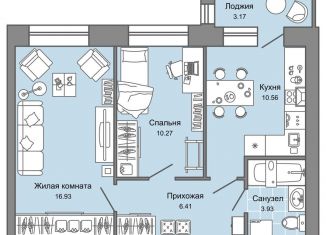 Продается 2-ком. квартира, 50 м2, Ульяновск, жилой комплекс Дивный Сад, 1, ЖК Дивный Сад