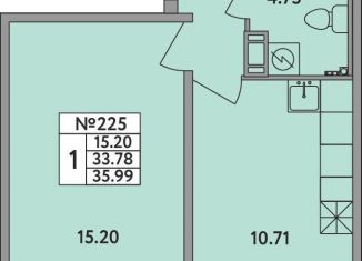 Продажа 1-ком. квартиры, 33.8 м2, деревня Новое Девяткино, деревня Новое Девяткино, 115, ЖК Удача