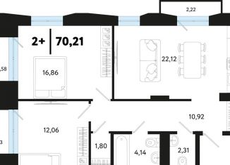 Продается двухкомнатная квартира, 70.2 м2, Тюменская область