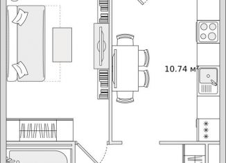 Продается однокомнатная квартира, 38.5 м2, посёлок Парголово