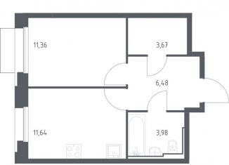 Продается 1-ком. квартира, 37.1 м2, Москва, метро Зябликово