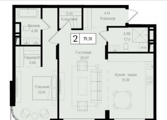 Продается 2-комнатная квартира, 71.3 м2, Москва, метро Преображенская площадь