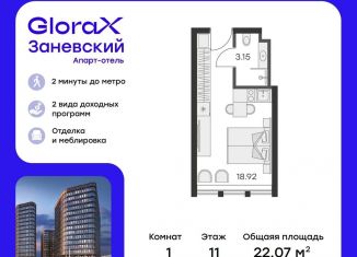 Продается квартира студия, 22.1 м2, Санкт-Петербург, Красногвардейский район