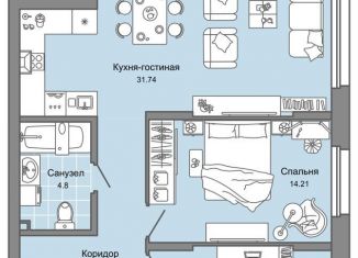 3-комнатная квартира на продажу, 77 м2, Екатеринбург, метро Чкаловская