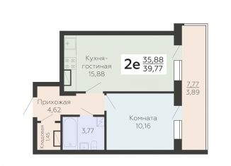 Продам 2-комнатную квартиру, 39.8 м2, Воронеж, Левобережный район