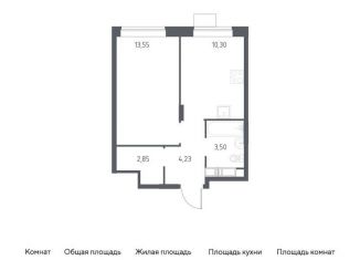 1-комнатная квартира на продажу, 34.4 м2, Московская область, жилой квартал Новоград Павлино, к34